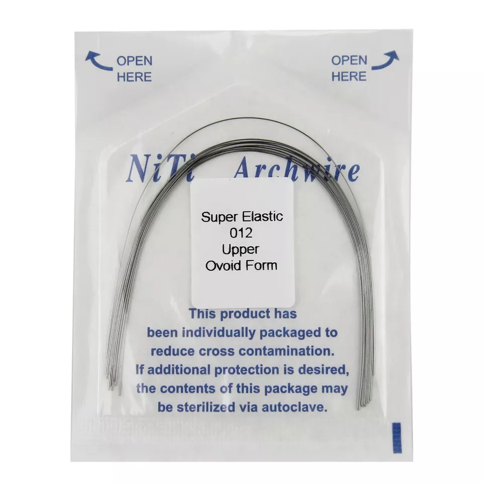 Dental Orthodontic Arch Wire Niti Round Super Elastic Ovoid Natural Form 10pc/pk