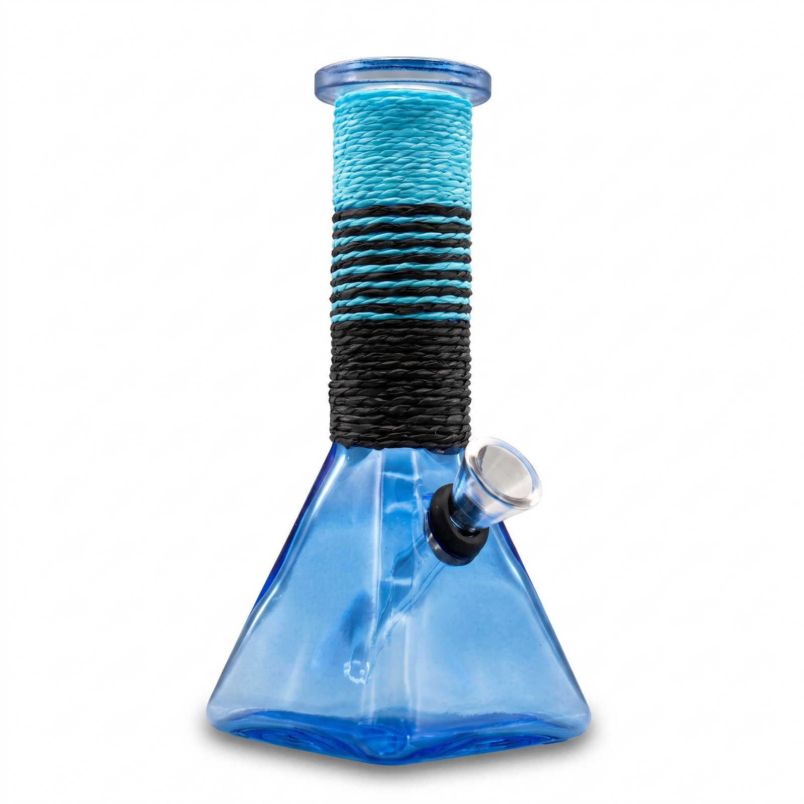 6″ Rope Neck Glass Mini Water Pipe Built-In Bowl – Choose Your Color