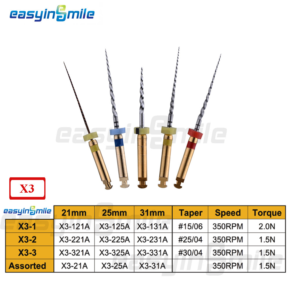 X-Pro Gold Taper Endo NITI Rotary File Endodontic Engine Files SX-F3 Easyinsmile
