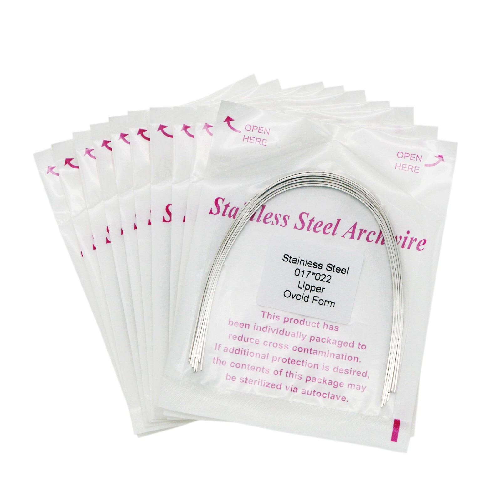 100 Pcs Dental Orthodontic Stainless Steel Recrangular Arch Wire Ovoid Form