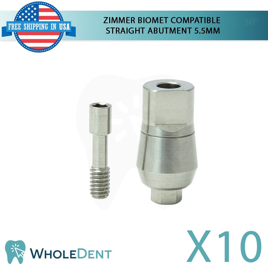X10 Straight Titanium Abutment 5.5 Fitting With Zimmer Biomet® WP Prosthetic
