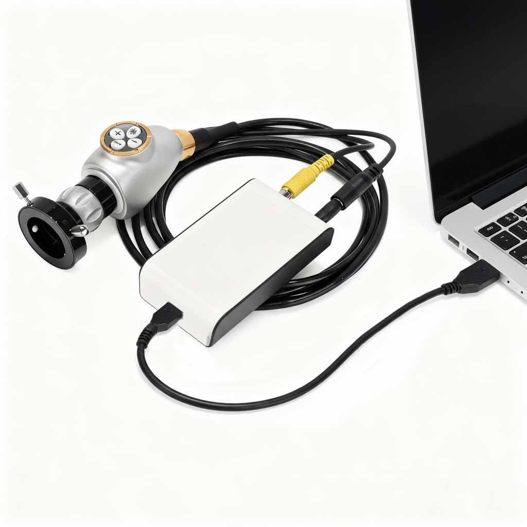 USB Endoscopy Camera HD w/ Portable Cold LED Light Source for Rigid Endoscopes