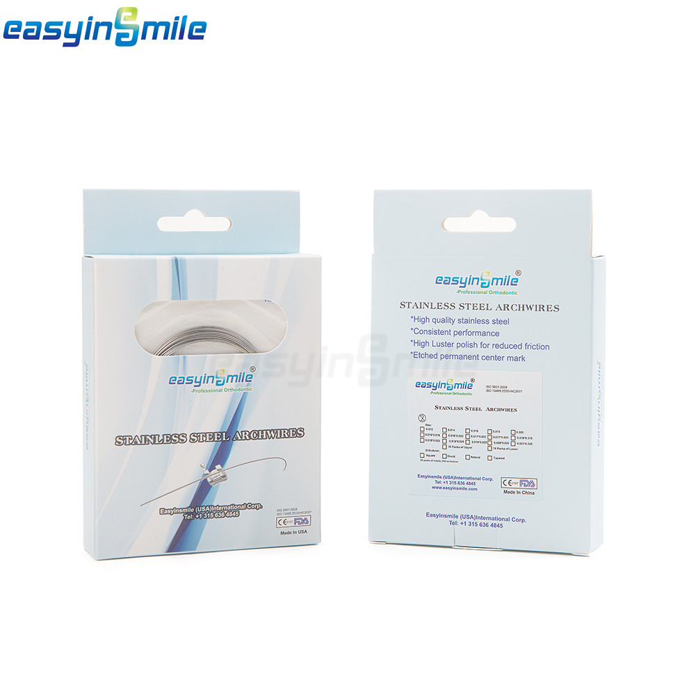 10Pk Dental Ortho Natural Stainless Steel/NITI Arch Wires Round 12-16-18-22 U/L
