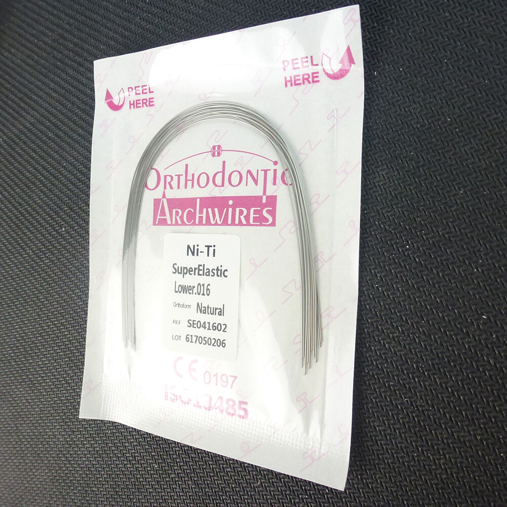 Dental ortho NITI arch wires rectangular 16*22*17*25*19 Natural Round Brace wire