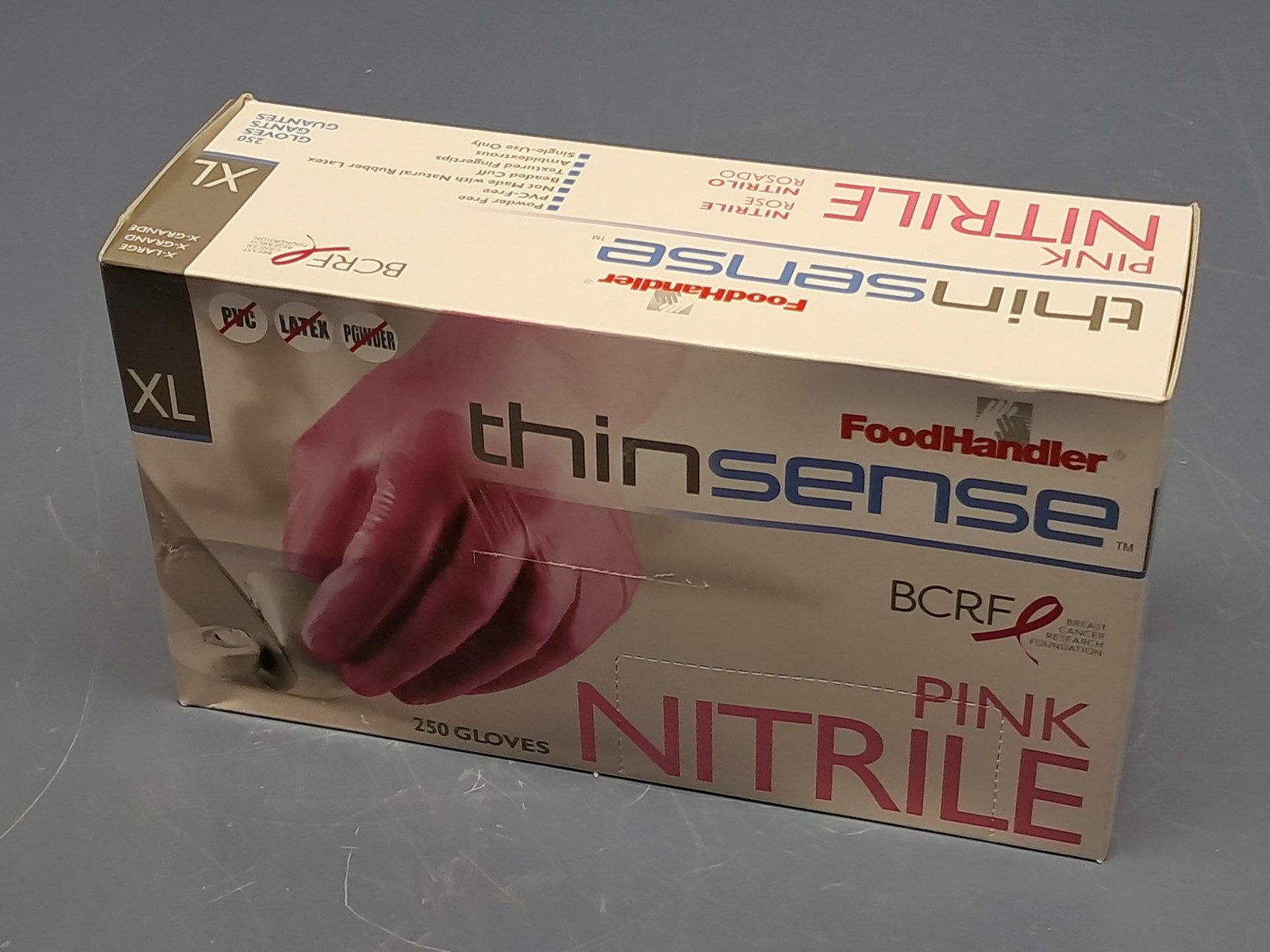 (1000 Gloves) FoodHandler Thinsense 103-TS18-PNK Nitrile Powder Free XL Pink
