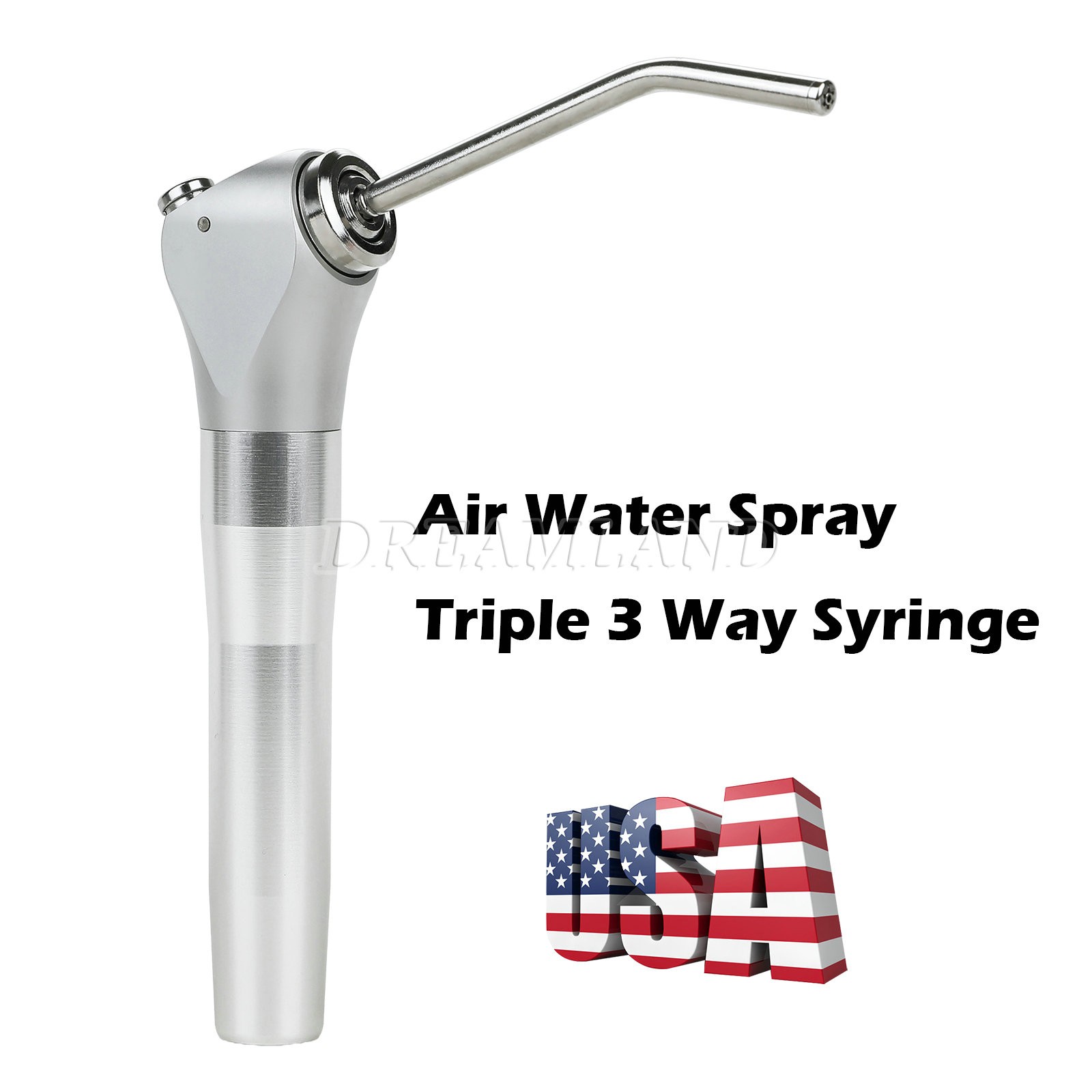 Dental Air Water Spray Triple Syringe 3 Three Way Handpiece W/ 2 Nozzles Tips de