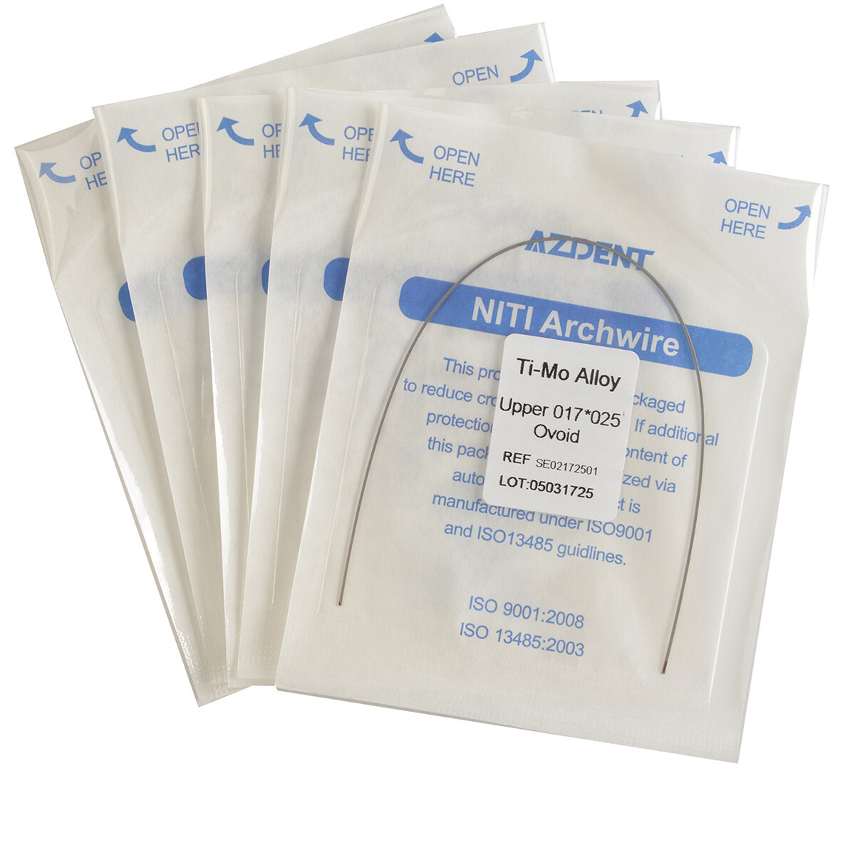 Dental Beta TMA Arch Wires Ti-Mo Alloy Rectangular Ovoid Form 17X25Upper /Lower