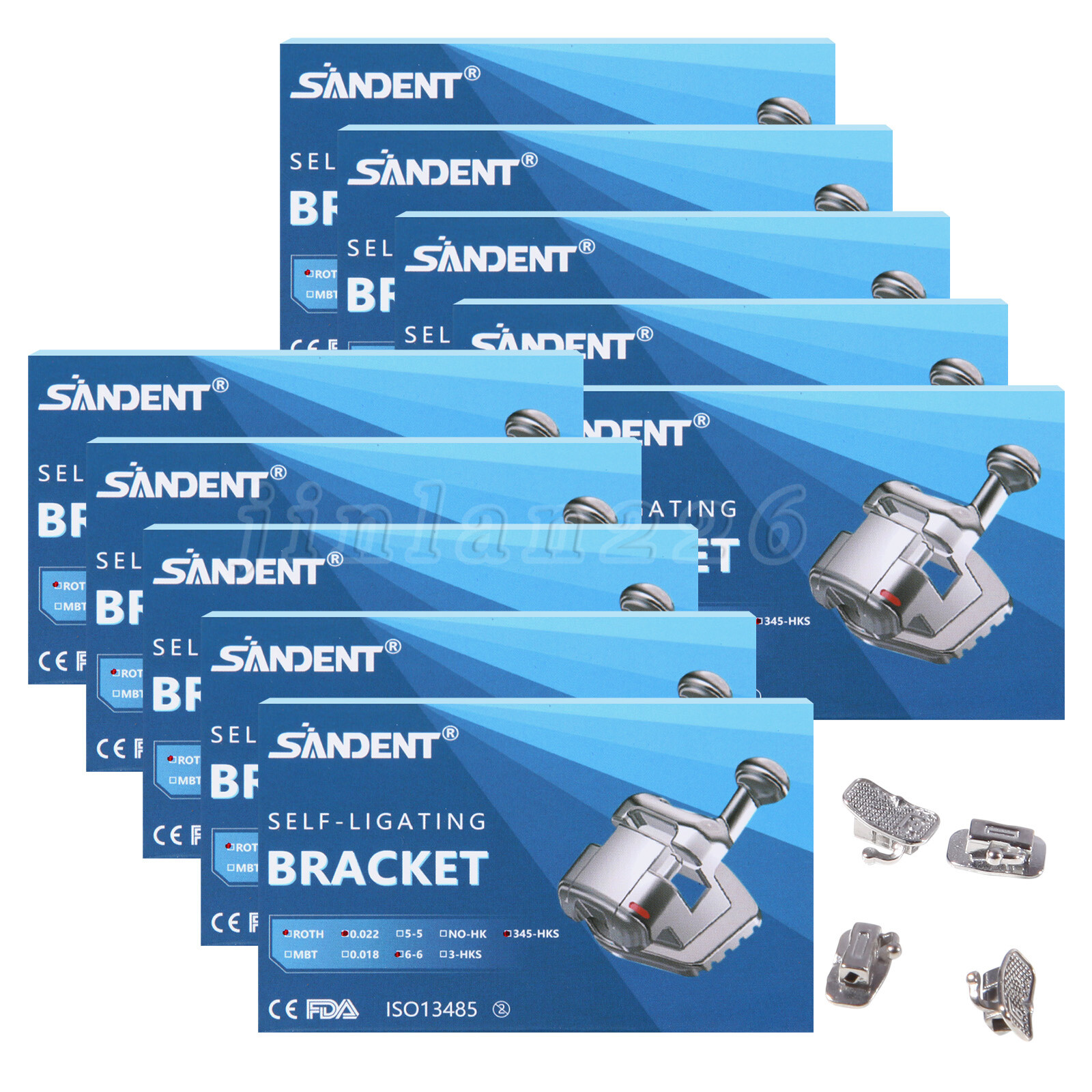 Orthodontic Metal Self-Ligating Bracket Roth 022 345Hook Dental Mini Brace