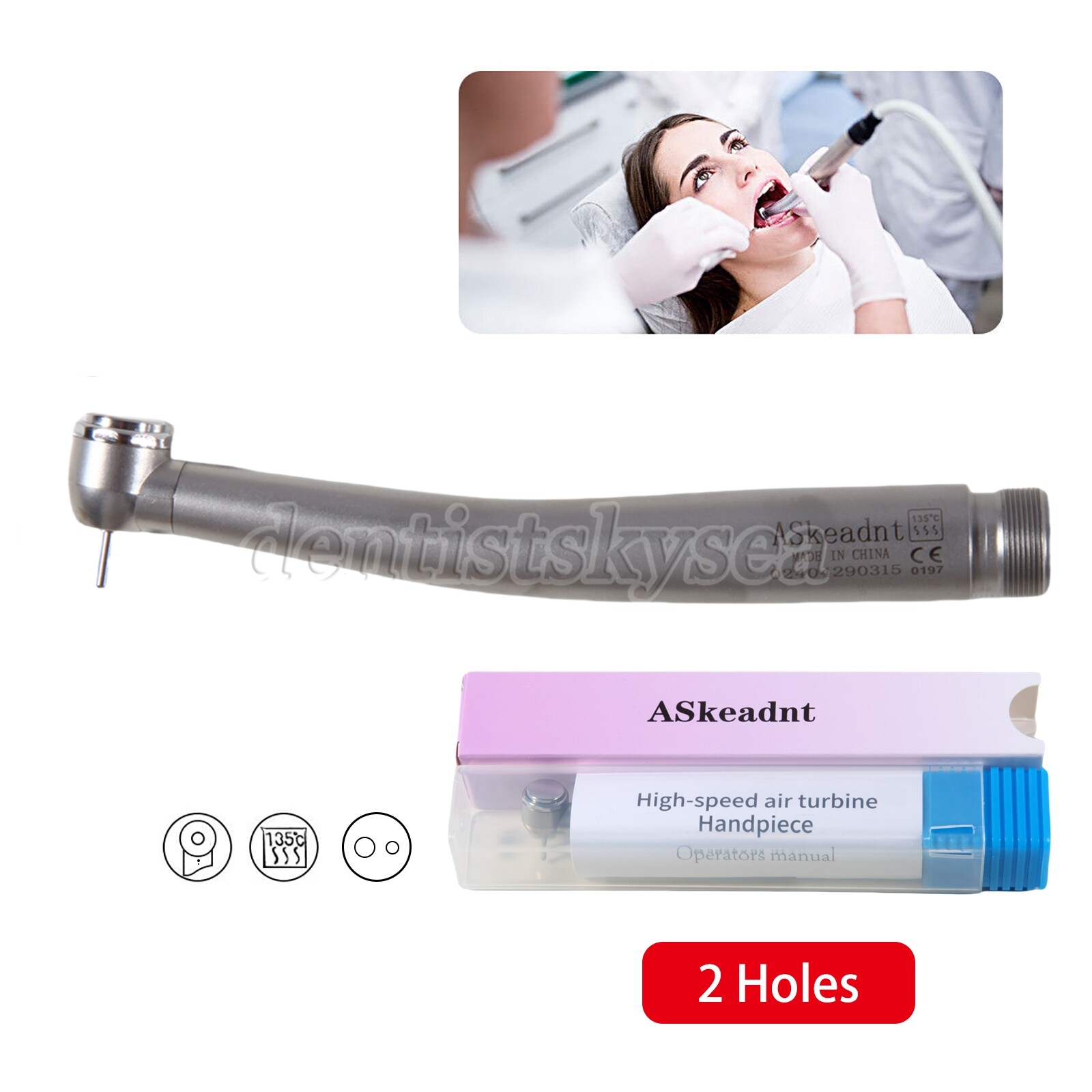 Dental Push Button High Speed Handpiece Air Turbine NSK Pana Max Style 2-Hole