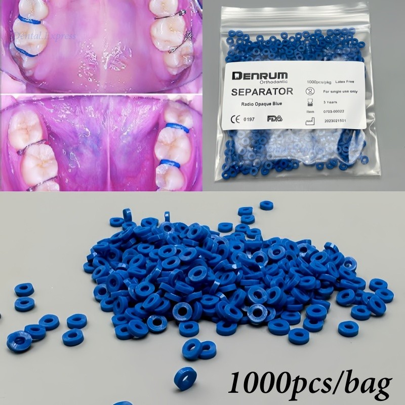 1000pcs Non-latex Dental Orthodontic Separators Spacers Elastic Teeth Gap Bands