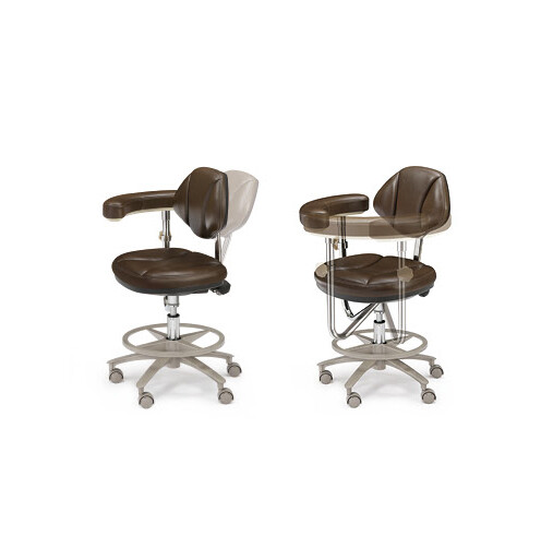 Dental Deluxe Microfiber/PU/Imported Leather Doctor&Assistant Office Chair HS-9