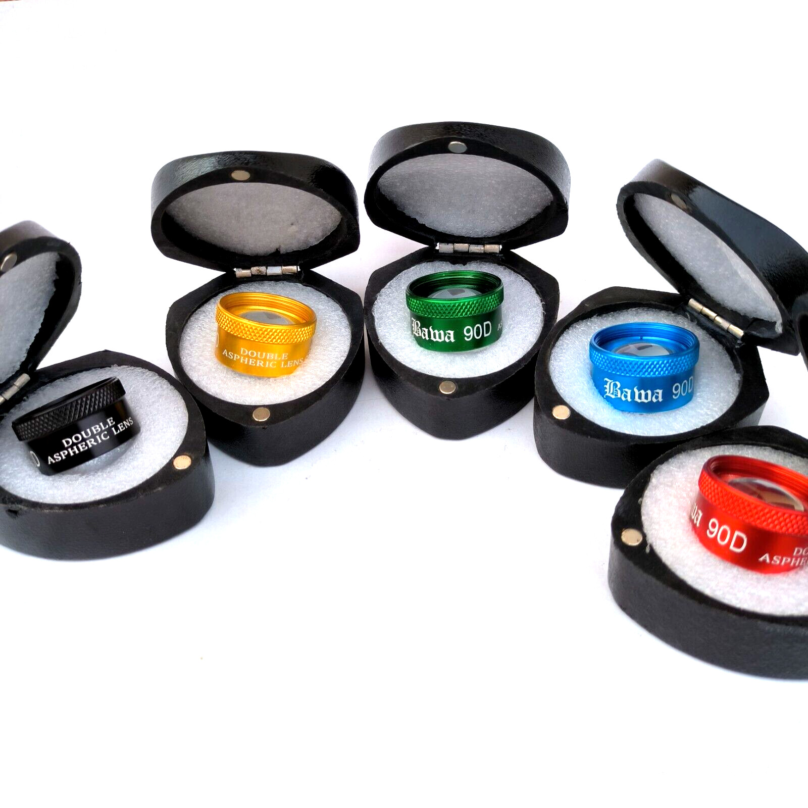 Huge Quality Lot Of 5 Lens 90D Multicolor Lens For Optometry & Ophthalmology