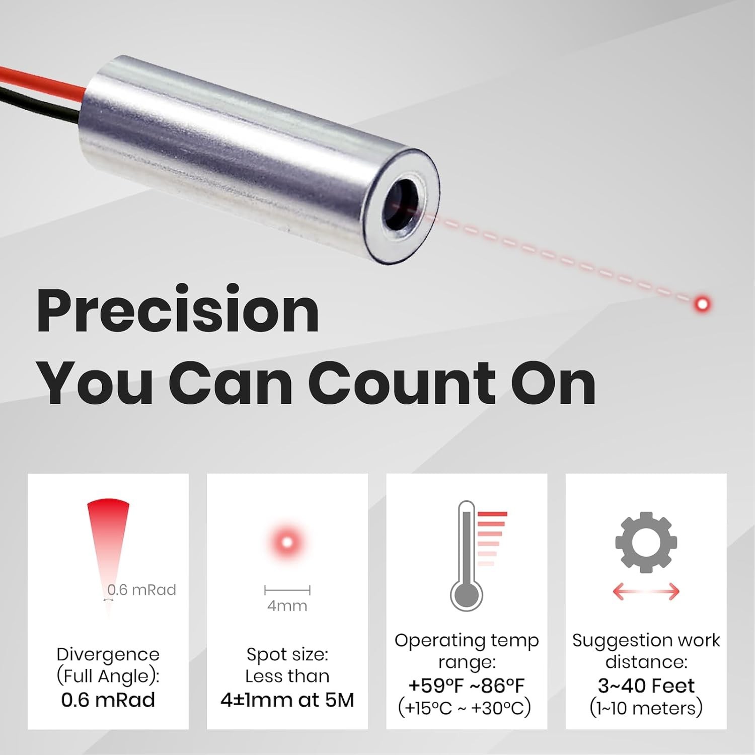 Compact Red Dot Laser Module Class 3R – Energy Efficient, Indoor Optimization