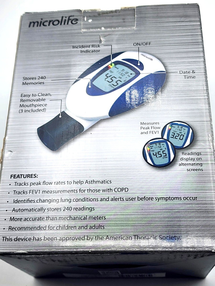 $65 Microlife PEF1 Digital Peak Flow & FEV1 Meter Monitor Asthma-COPD-PF100 NEW