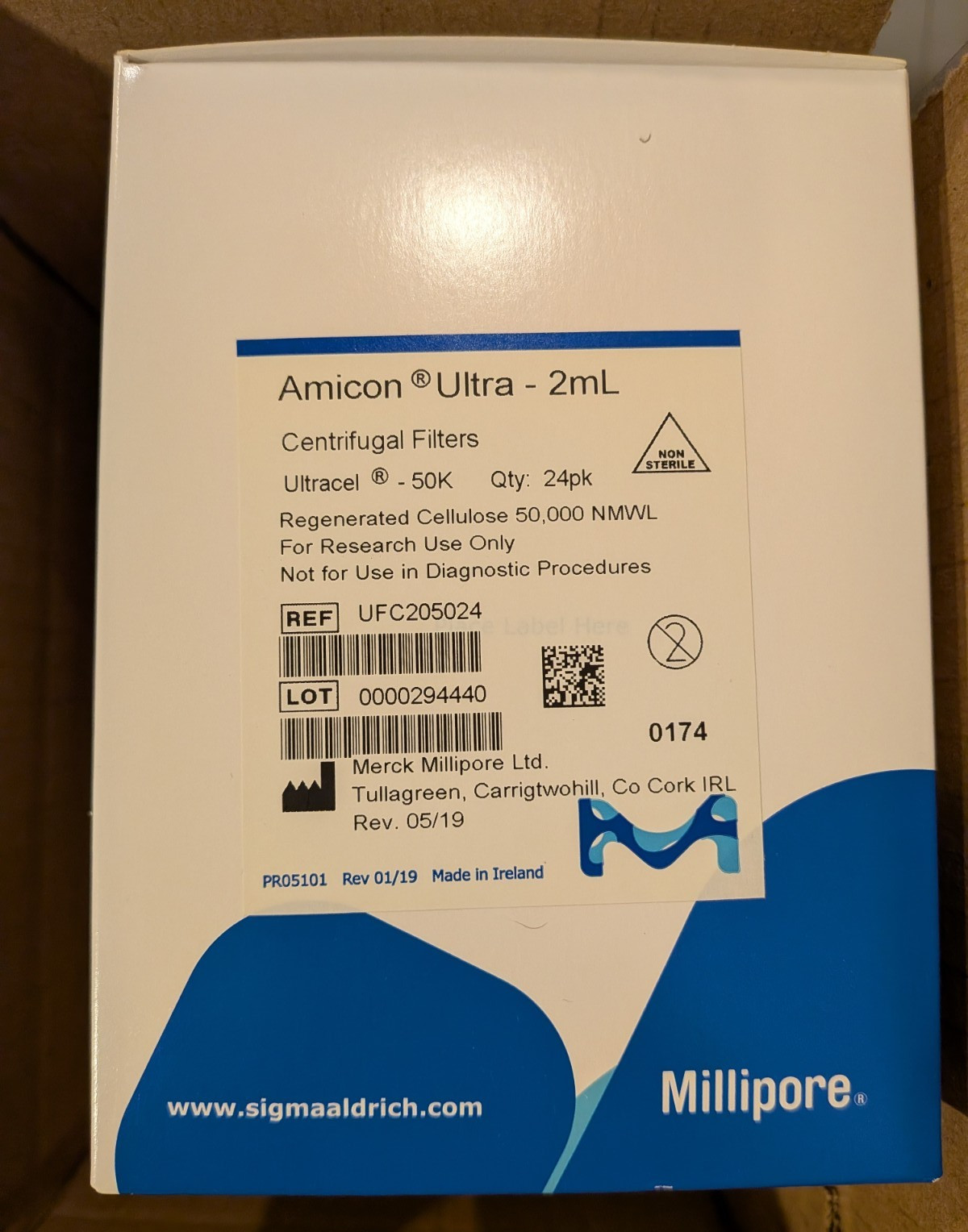 Millipore Amicon Ultra-2mL Centrifugal Filter Ultracel 50K UFC205024