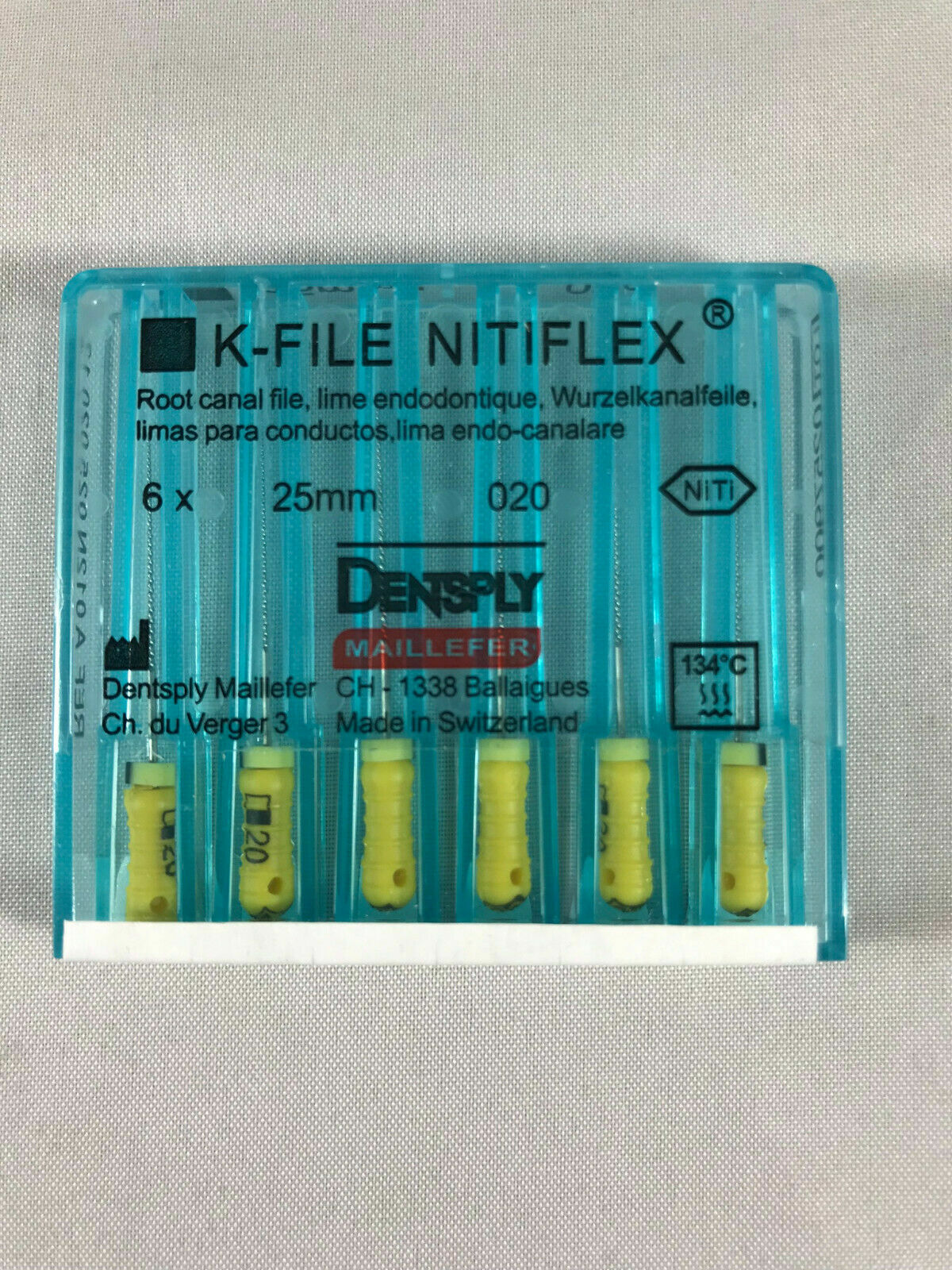 Dentsply Maillefer K-file Endodontic NiTiFlex steel 25mm All sizes 30 files/pk
