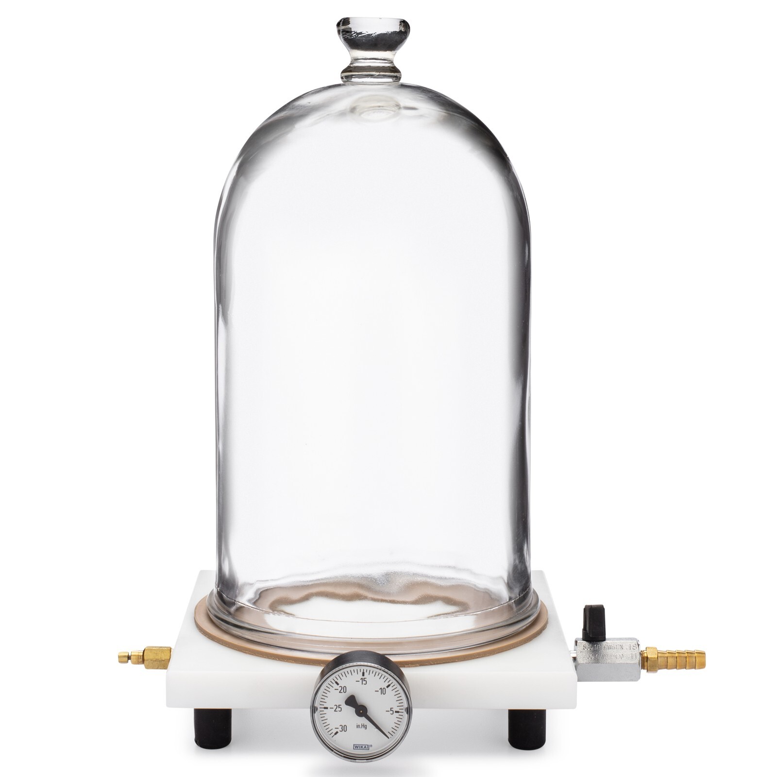 Glass Bell Jar Vacuum Chamber, 1.2 gal (4.6 L), Vacuum to Less Than 0.1 Torr