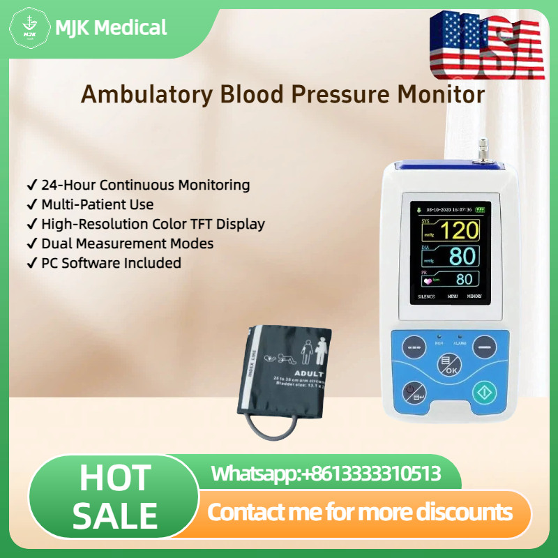 ABPM50 Ambulatory Blood Pressure Monitor – 24HR Holter, PC Software, for Adults