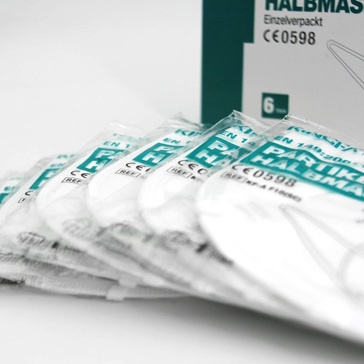 Kingfa FFP2 2×6 Box CE0598 Pharmacy Vers. Individually packed protective mask expiry date 01/23