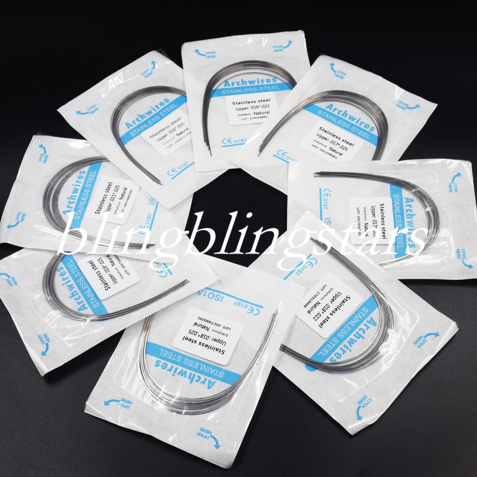 10 Pcs/Pack Dental Orthodontic Stainless Steel Rectangular Arch Wire Natural