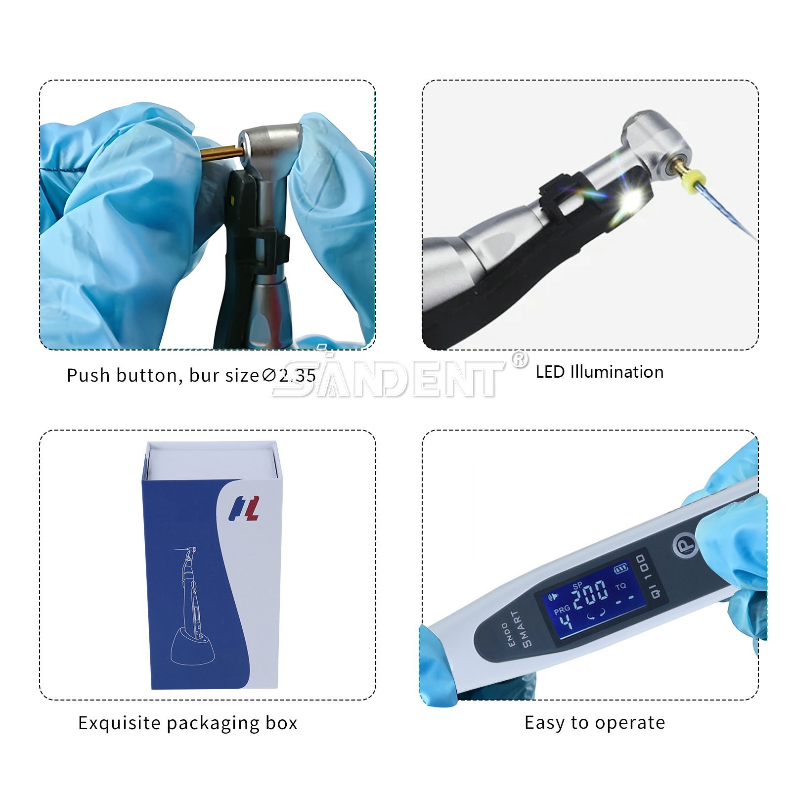 LED Dental Endo Motor 16:1 Contra Angle Root Canal Treatment Y-smart