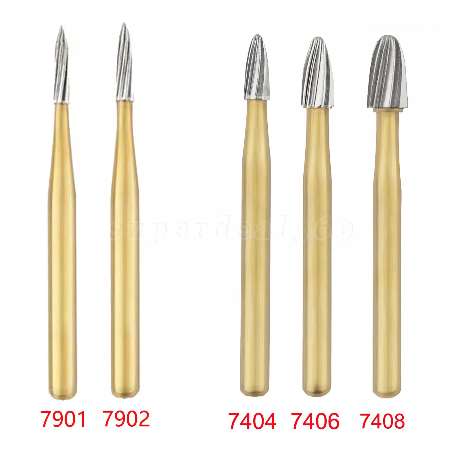 Dental Bur Trimming & Finishing Gold Burs Carbide Burs FG 7901 /7902 /7406 /7408