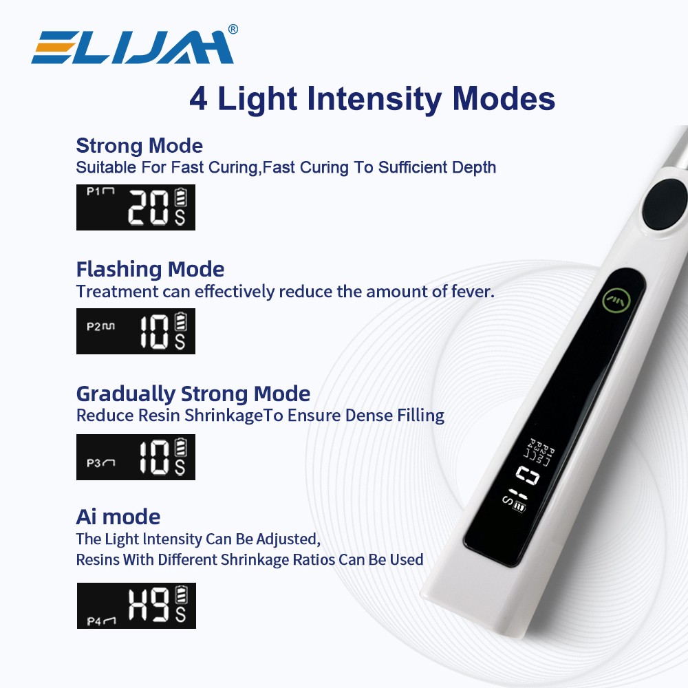 Dental Cordless 1S LED Light Cure Lamp Metal Head LED Curing Light 360° 4 Modes