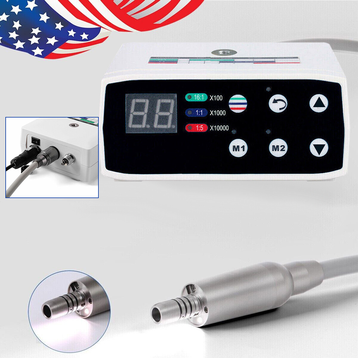 NSK Style Dental Brushless LED Electric Micro Motor/1:5 Increasing Handpiece UPS