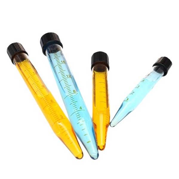 Pointed Bottom Borosilicate Glass Test Tubes with Caps, 5ml-50ml, 10 Pcs