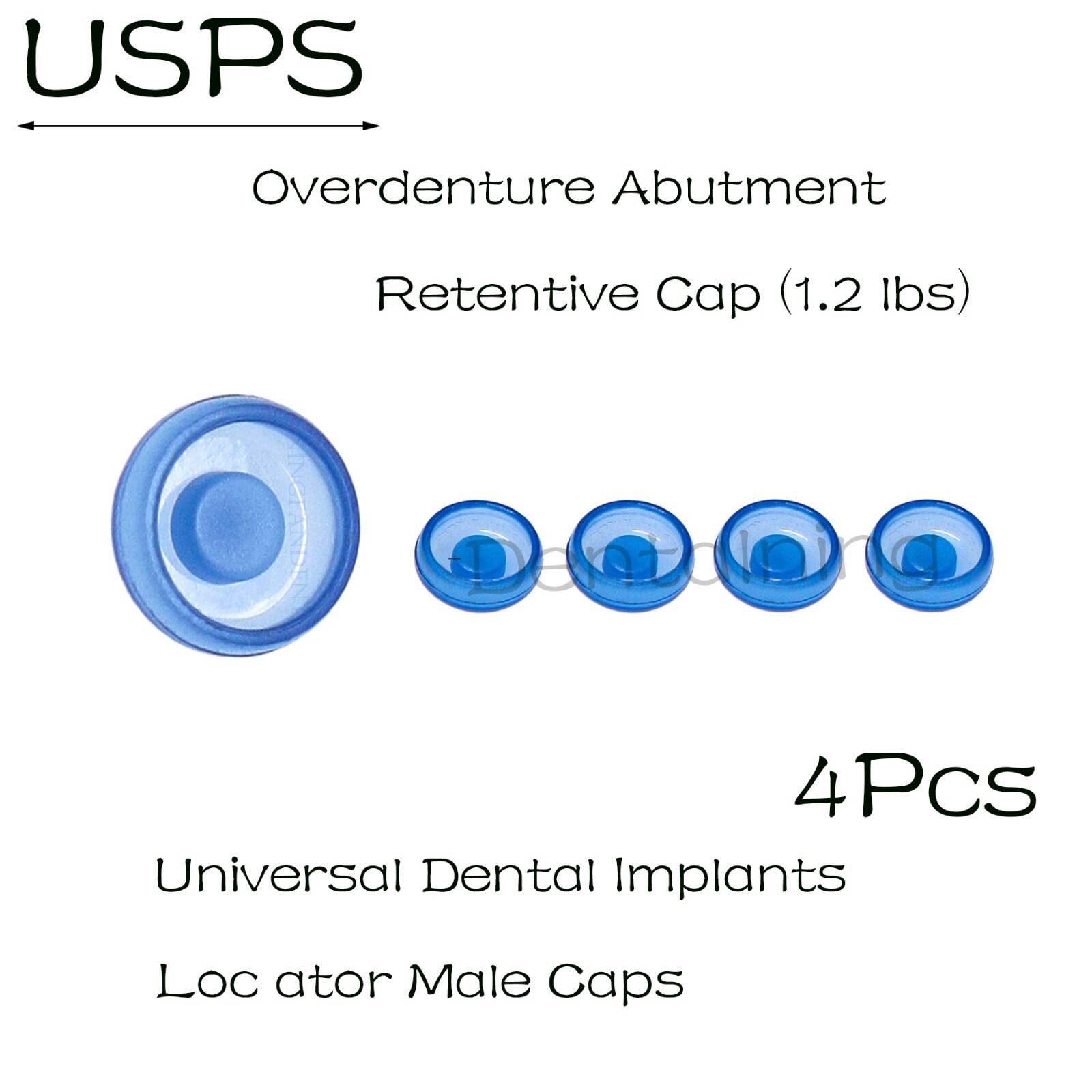 US Dental Attachment Locator Abutments Retention Caps Standard Blue 1.2lbs 4Pcs