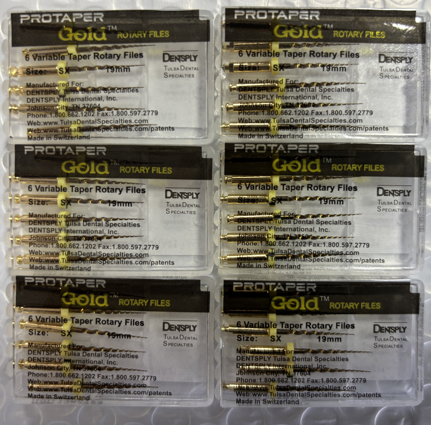Dentsply Protaper Gold Rotary Files Tulsa Assorted Endodontics 21mm/25mm/31mm