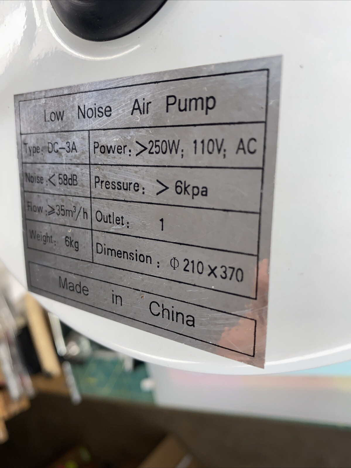Physics Blower for Air Track, Low Noise Air Pump, Quiet Air Supply, 58db, 110V