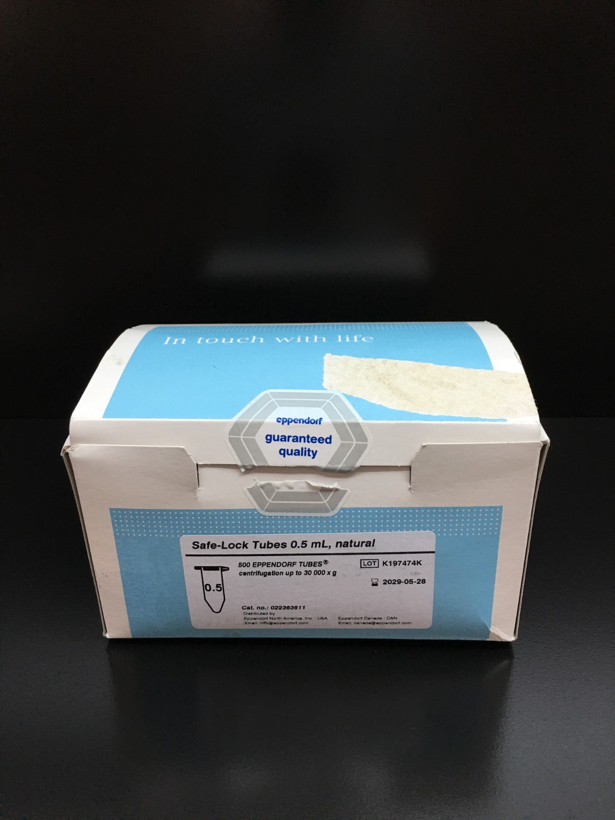 Eppendorf Cat No 022363611 Safe-Lock Tubes 0.5mL Natural