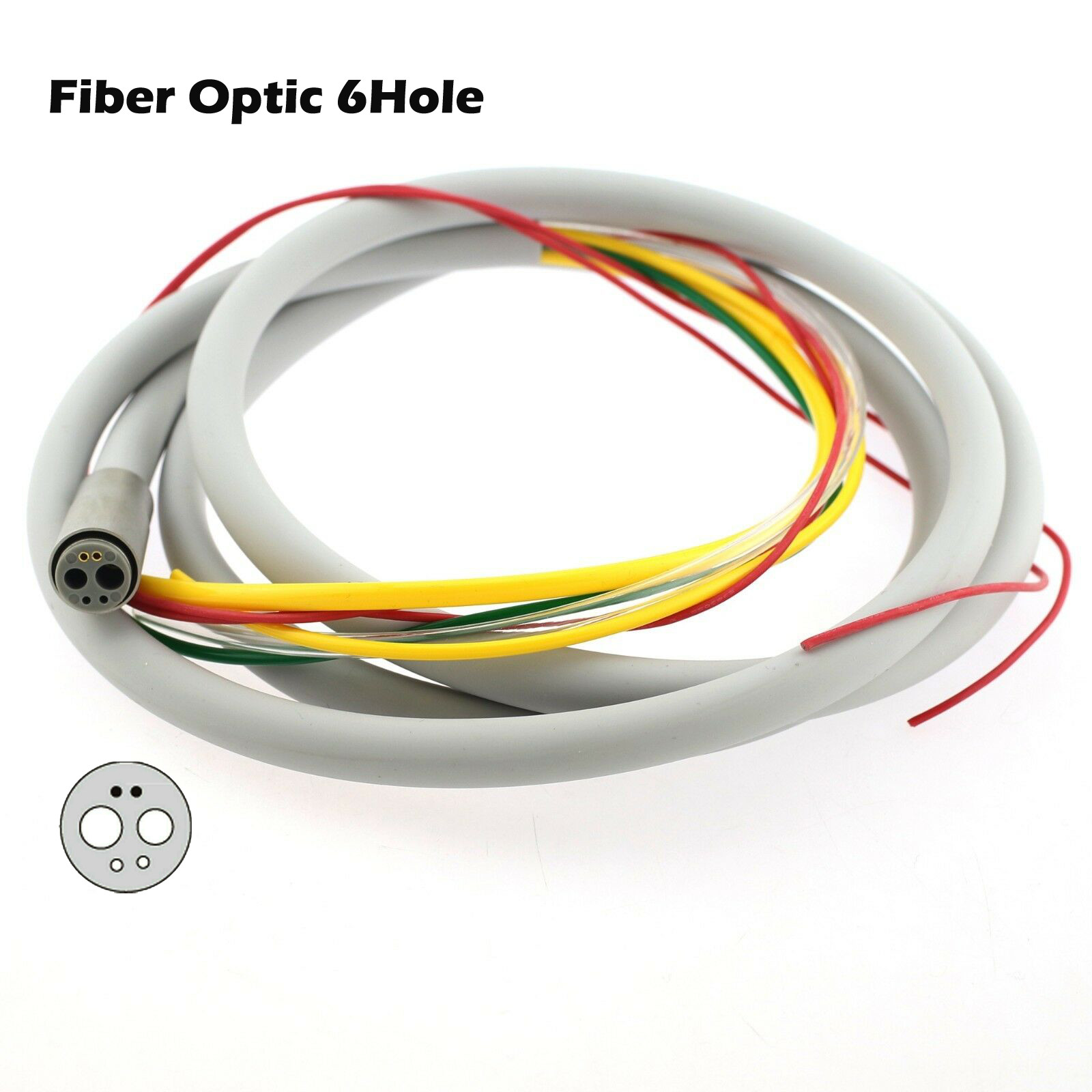 Dental High Speed Handpiece Tubing Hose Midwest 4 Hole Fiber Optic 6 Pin 2 Holes