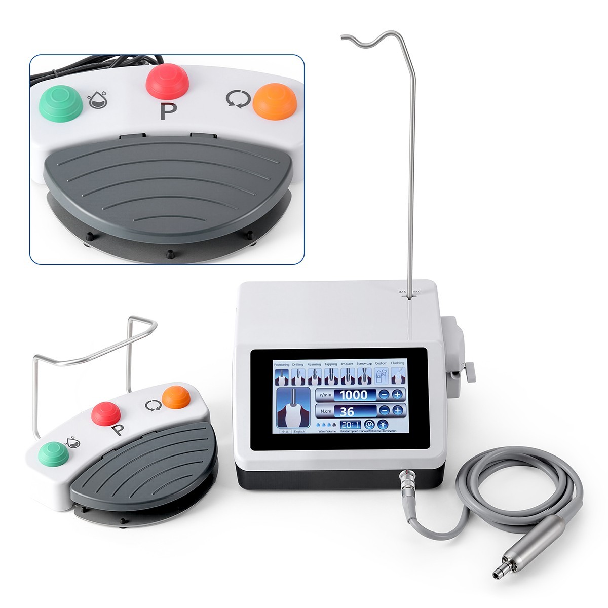 Dental Implant Motor System Surgical Brushless Motor 20:1 Contra Angle UPS