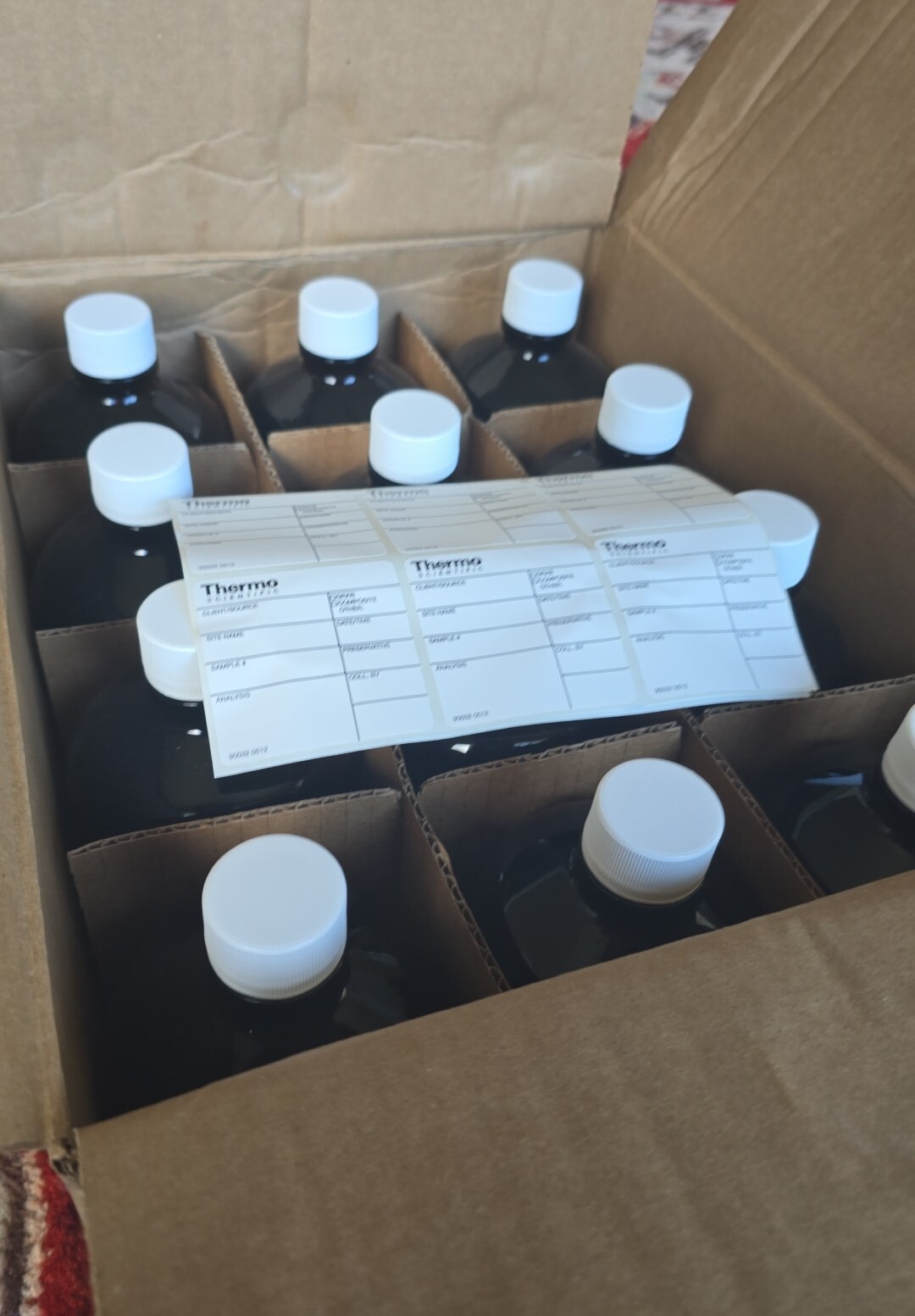 Thermo Scientific I-Chem 349-1000 Sterile Amber Glass Bottle-32oz/1000mL-12 CT.