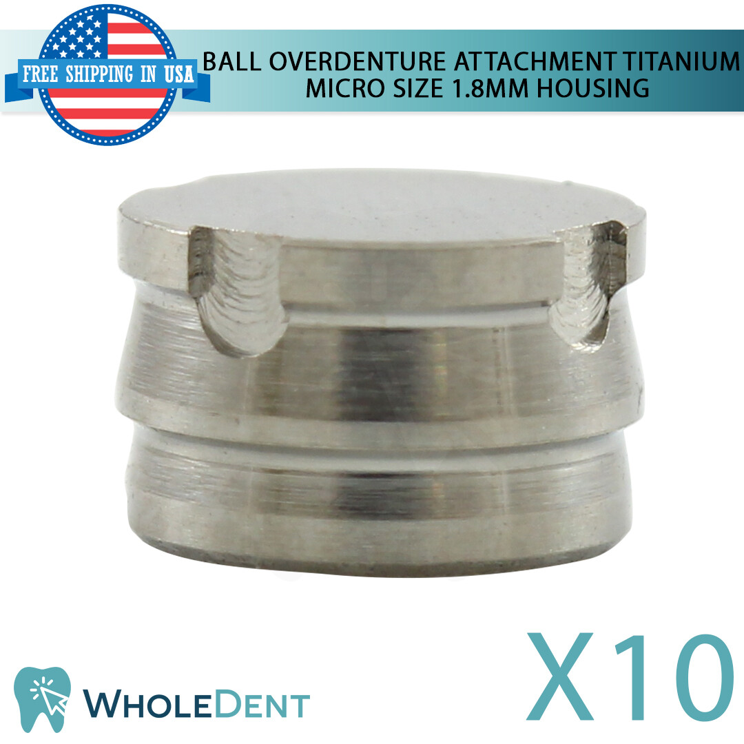 10x Metal Housing Cap Ø1.8mm Ball Overdenture Attachment Abutment Dental Implant