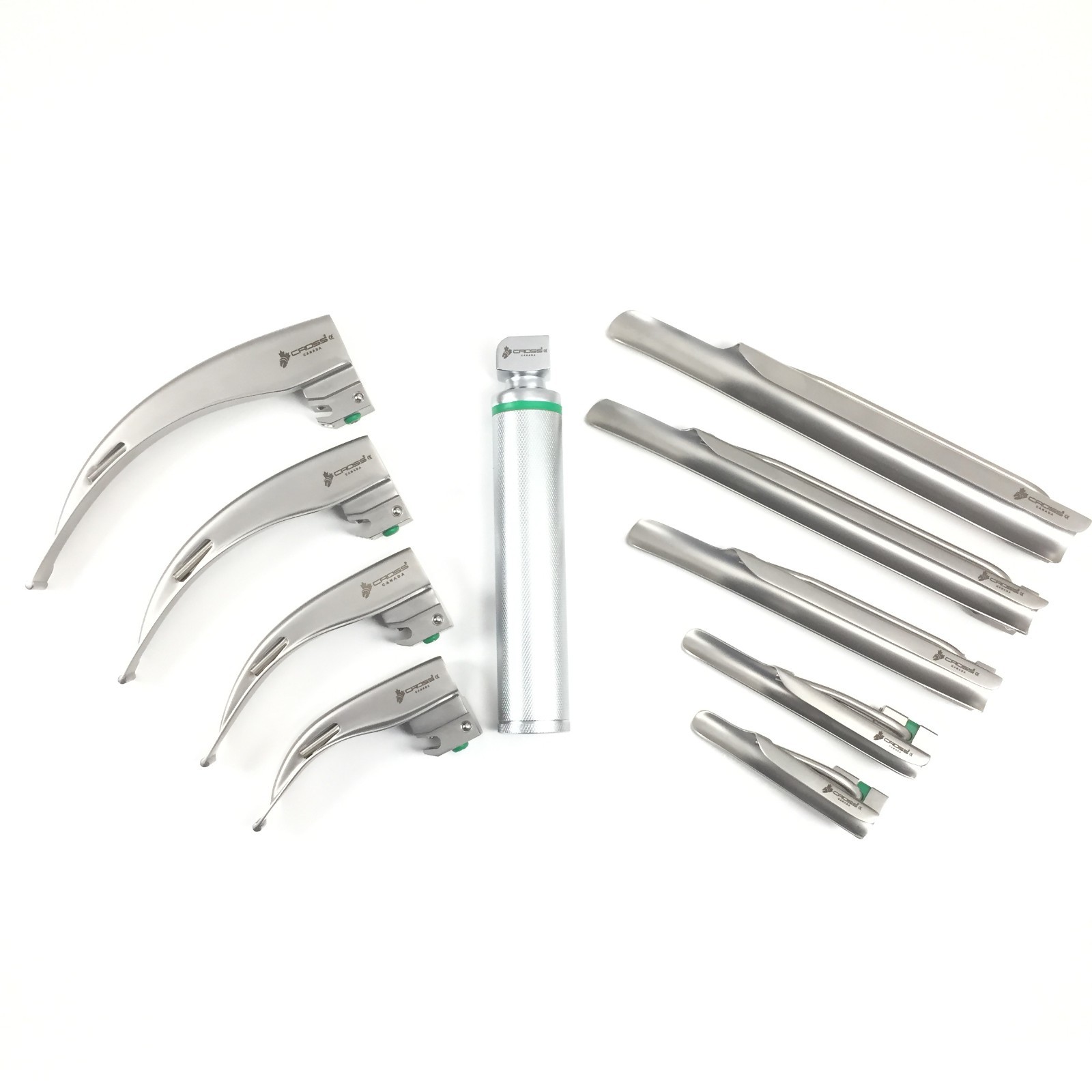 Cross Canada 16-012 LED Fiber Optic Macintosh and Miller Laryngoscope Set Combo