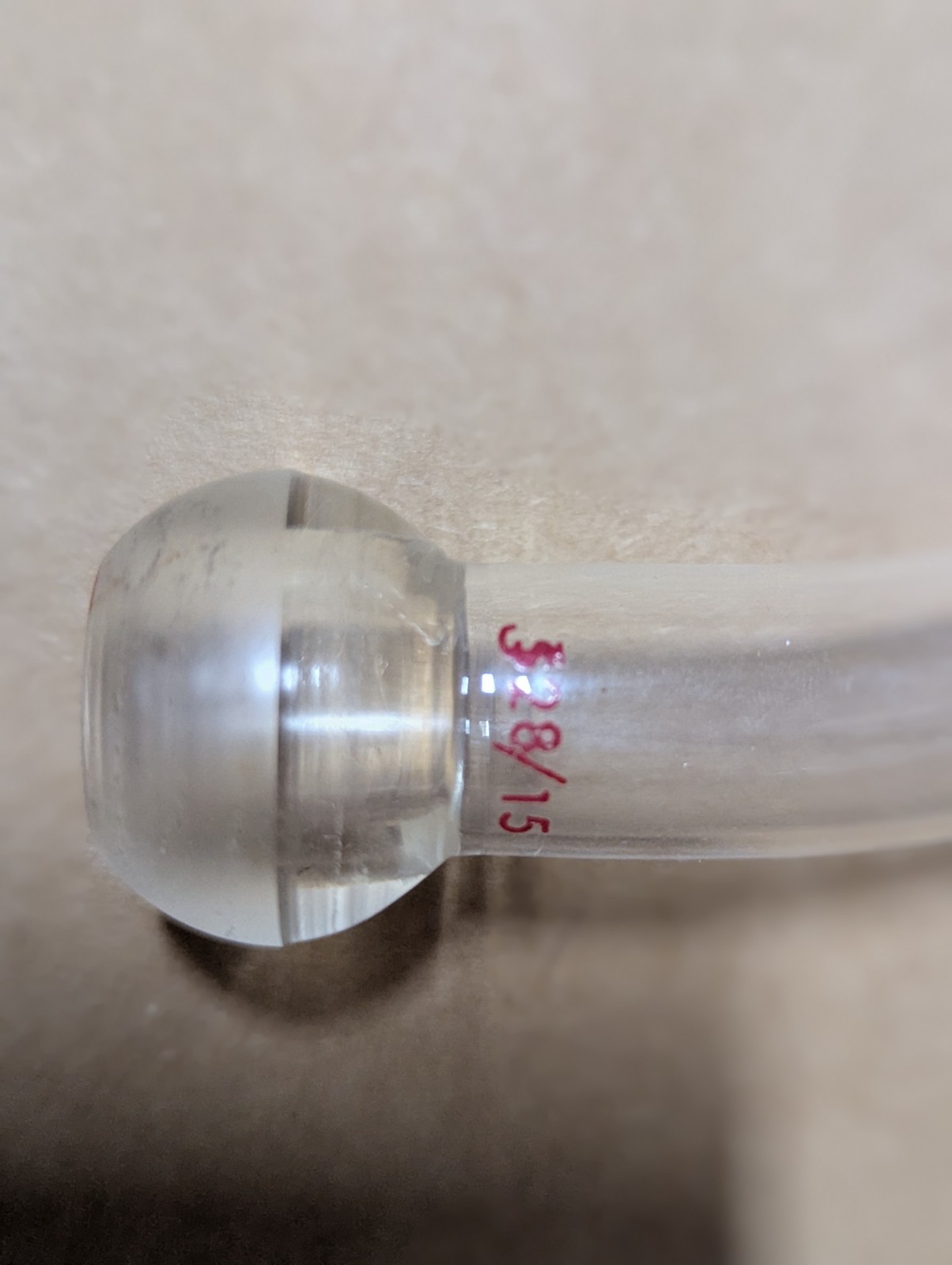 Glass Adapter 90 Degree Angle. 28/15 male ball joint to 35/25 male ball joint