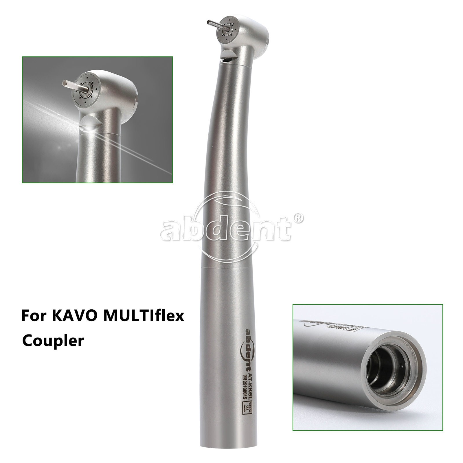 ABDENT Dental Fiber Optic LED Handpiece 4 Water Spray Fit KaV MULTIflex Coupling