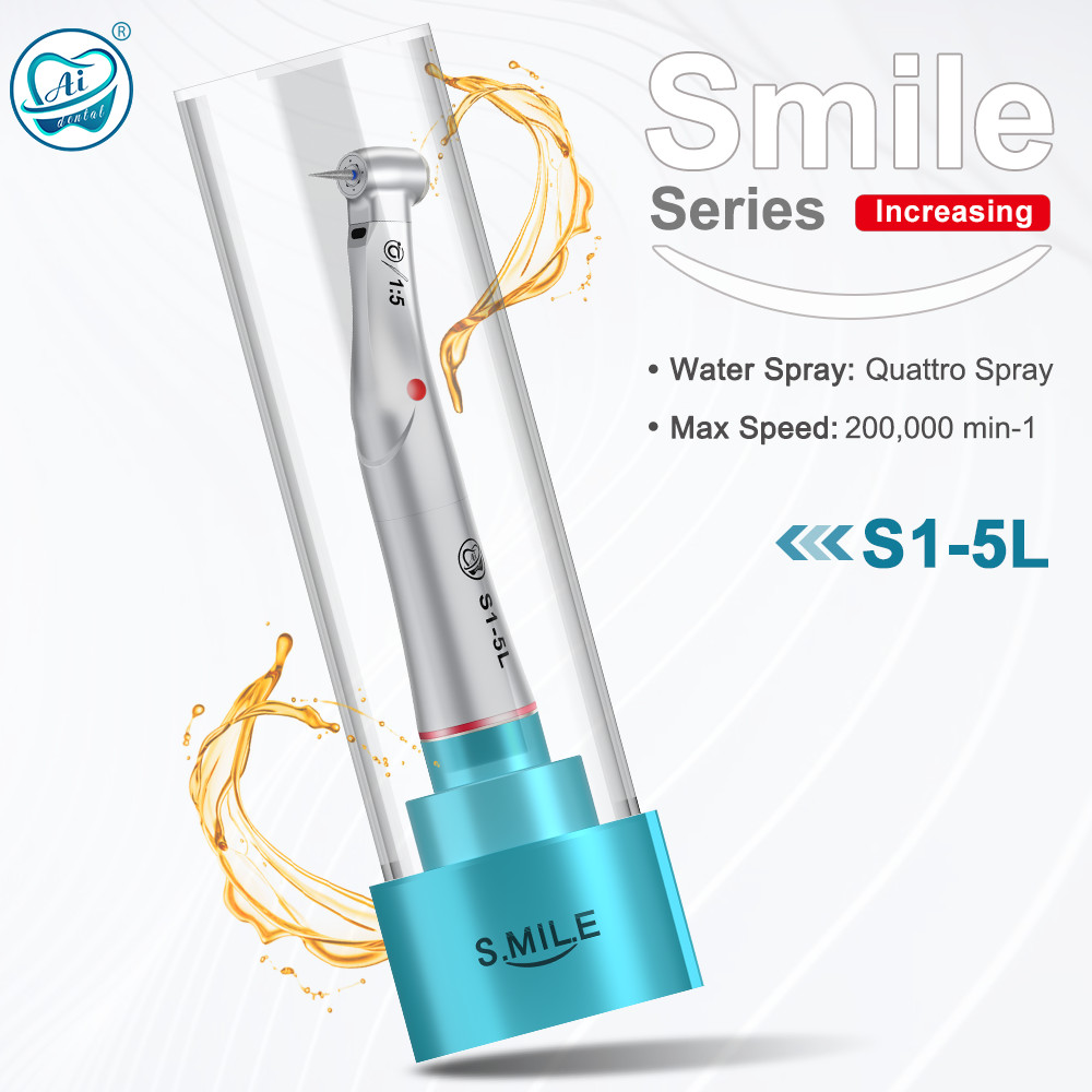 Dental 1:5 Increasing Contra Angle LED Low Speed Handpiece Smiling Appearance
