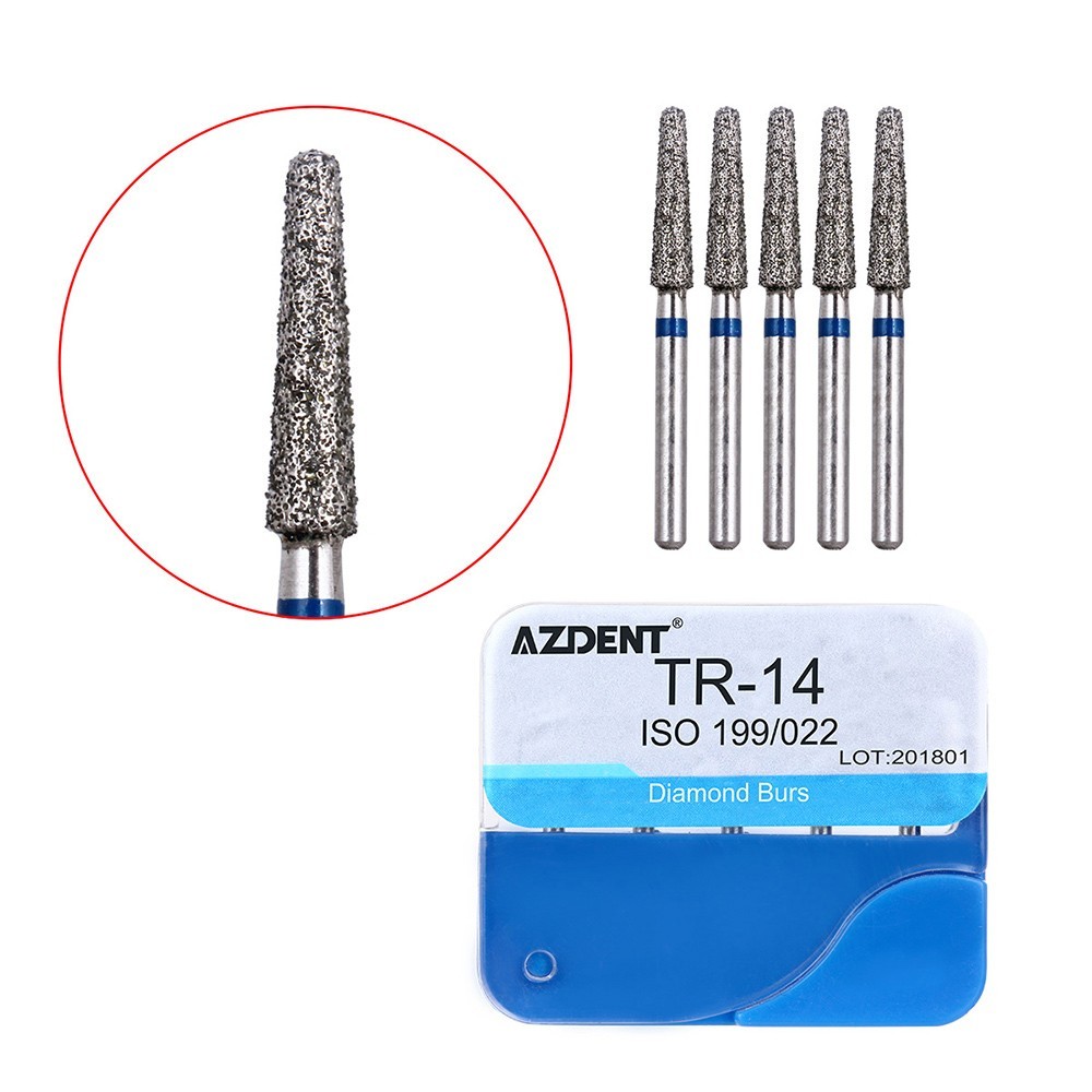 100pcs Dental Diamond Burs for High Speed Handpiece Medium 1.6mm Friction Grip