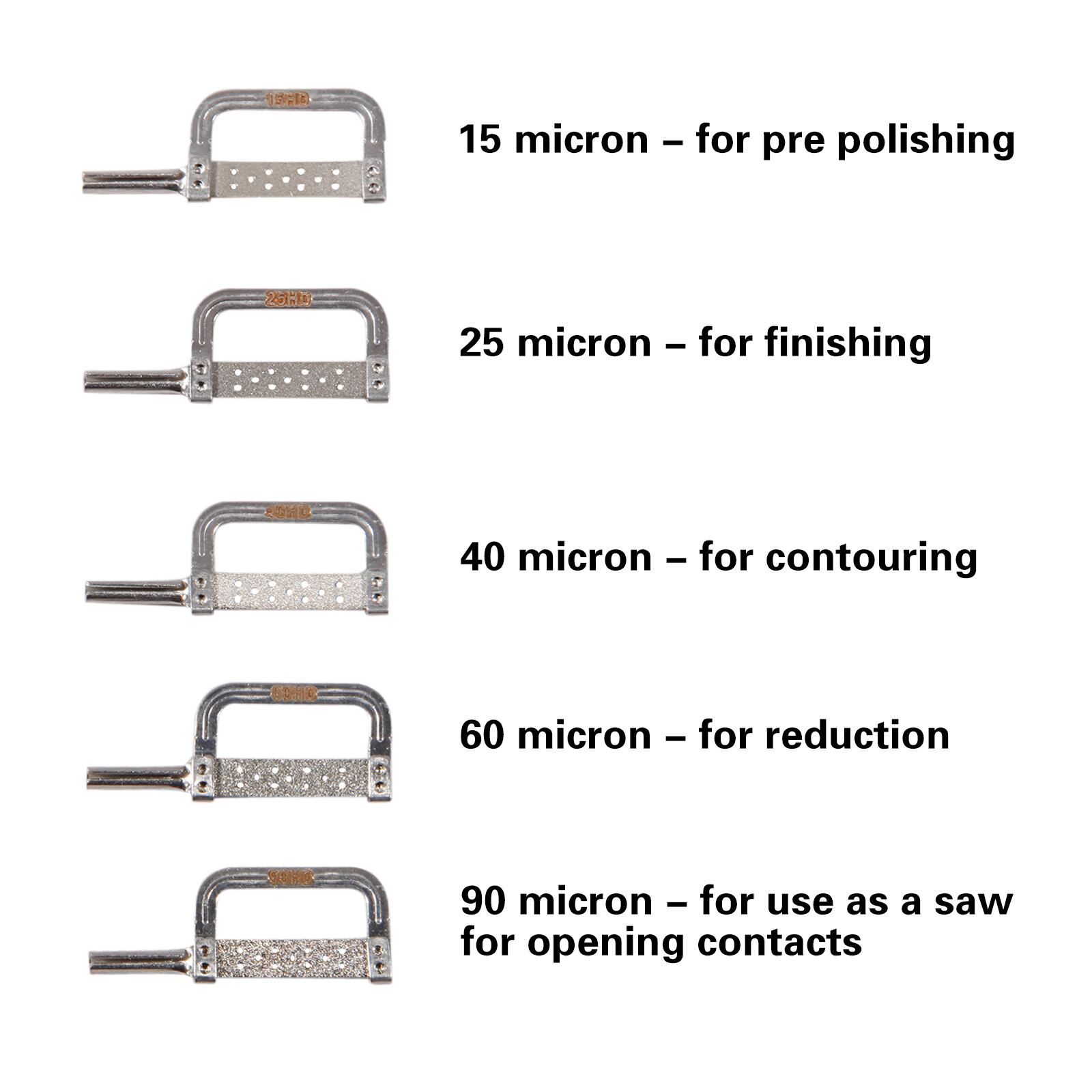 Dental Orthodontic Interproximal Enamel Reduction IPR Strips 15-90HD for 4:1 Kit