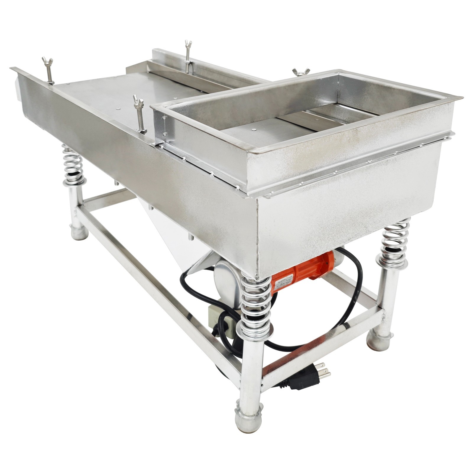 Open Box! Stainless Linear Vibrating Screen Single Layer 0.5mm Round Hole 80W