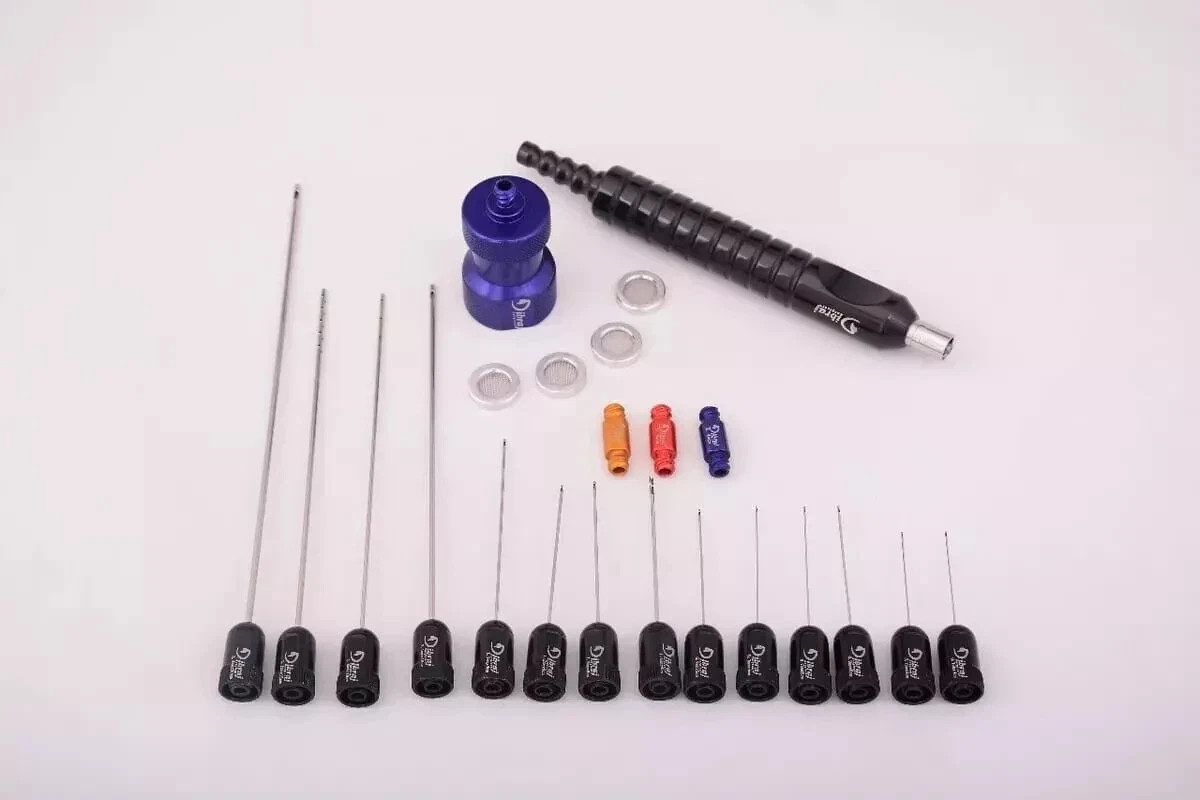 Tulip Type Super Luer lock Cannula Set Facial Fat Grafting Kit 23 Pcs