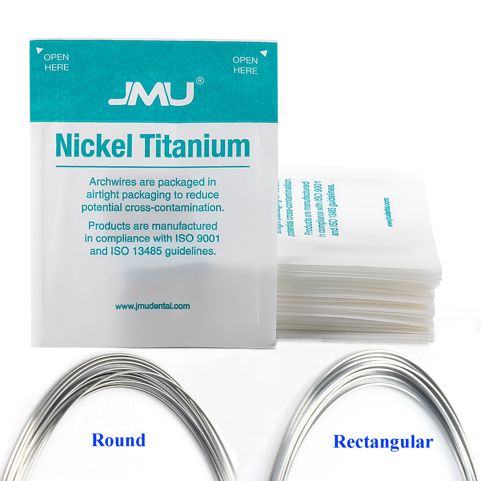 JMU 10PCS Ortho NiTi Super Elastic Arch Wire Full Size Natural Round/Rectangular