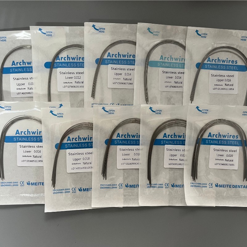 Dental Orthodontic Stainless Steel Round/Rectangular Arch Wires Natural