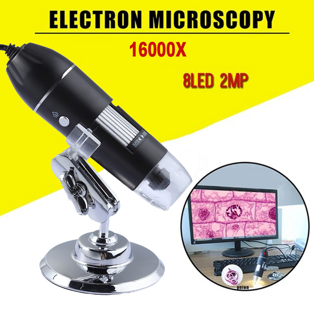 Digital Microscope 1600X USB Coin Microscope 8 LED Magnifier Soldering Camera US