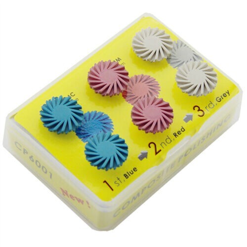 6pcs/Set Dental Composite Polishing Polisher Diamond System RA Disc 14mm Wheel