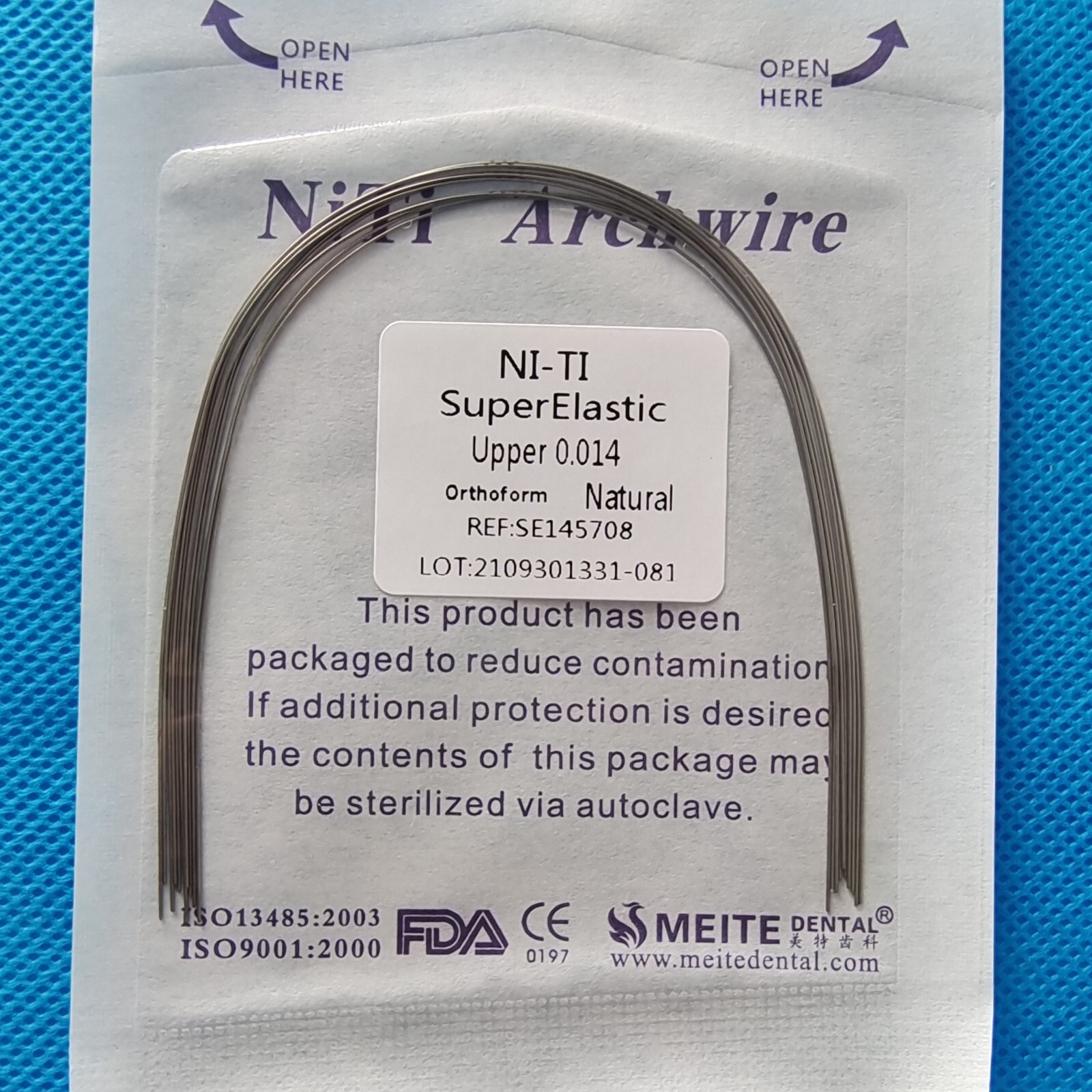 10Packs Dental Super Elastic NITI Arch Wires Orthodontic Round Natural Form Arcs